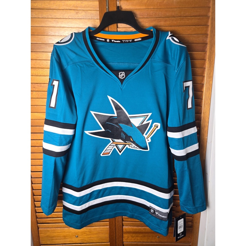 San Jose Sharks Macklin Celebrini  Fanatics Breakaway Home Jersey Womens Large